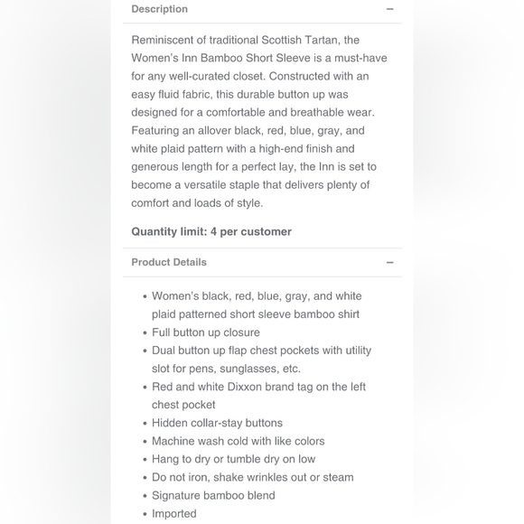 Dixxon Flannel Company Women's The Inn *NWT* - Picture 6 of 10